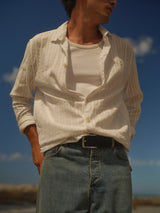 Montague - Ecru Ribbed Organic Cotton Vest