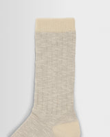 Land - Beige Slub Cotton Socks