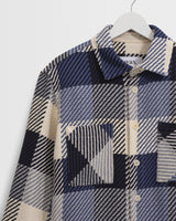 Whiting - Navy And Ecru Block Check Overshirt