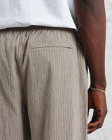 wax london men's Tyne - Natural Chalk Stripe Trousers
