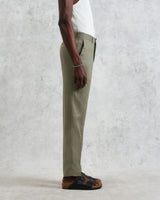 wax london men's Alp - Khaki Linen Trousers