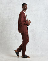 wax london men's Fintry - Merlot Linen Blazer
