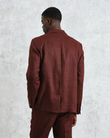 wax london men's Fintry - Merlot Linen Blazer