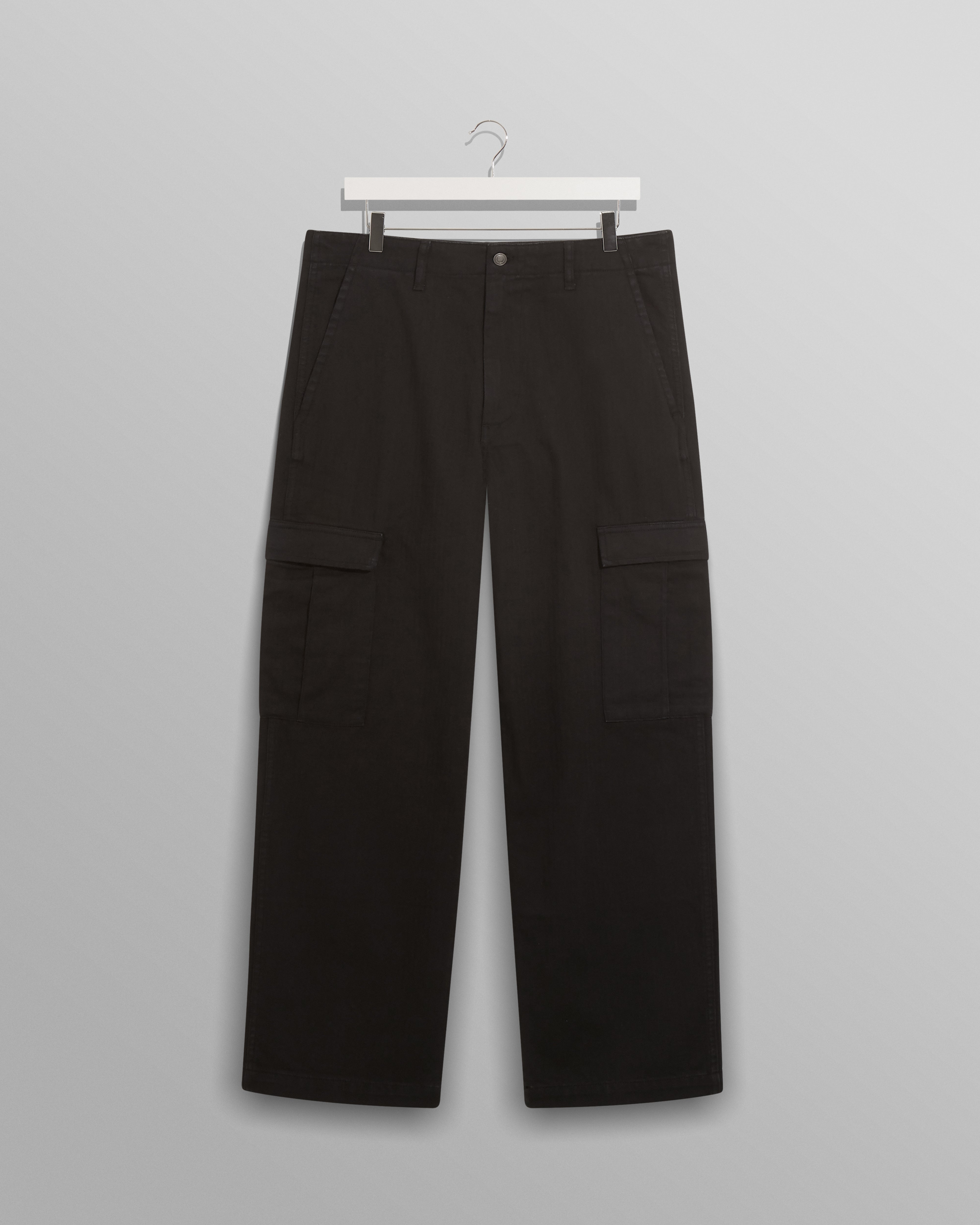 Santo Cargo Trousers Black Herringbone | Wax London