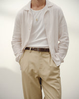 Corey - Natural Cotton Twisted Stripe Shirt