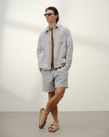 Eldon - Light Blue Herringbone Cotton Jacket
