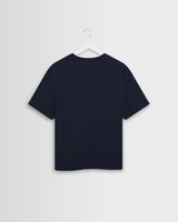 Dean - Navy Textured Organic Cotton T-Shirt