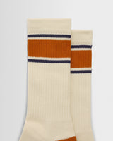 Thorpe - Ecru And Orange Running Stripe Sports Sock