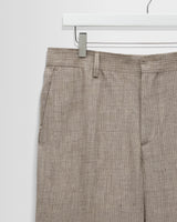 Alp - Natural And Brown Stripe Linen Slim Fit Trousers