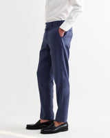 Alp - Mid Blue Linen Slim Fit Trousers