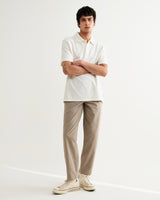 Atwood - Ecru Textured Organic Cotton Polo Shirt