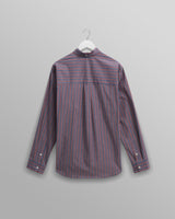 Abingdon - Blue And Burgundy Halo Stripe Shirt