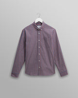 Abingdon - Blue And Burgundy Halo Stripe Shirt