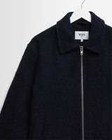 Heath - Veste en bouclé de laine mélangée bleu marine