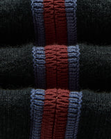 Lennox - Black And Maroon Long-Sleeve Knitted Zip Polo