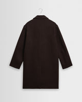 Stan - Dark Brown Plain Wool Car Coat