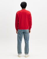 Bedford - Washed Red Loopback Organic Cotton Henley Sweatshirt