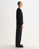 CALEB HENLEY L/S TEE WAFFLE WASHED BLACK