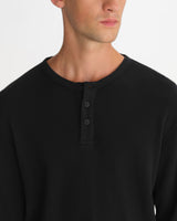 CALEB HENLEY L/S TEE WAFFLE WASHED BLACK