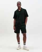 Sam - Bottle Green Textured Waffle Shorts