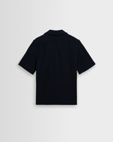 Clayland - Navy Textured Waffle Short-Sleeve Shirt