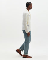 Corey - Ecru And Blue Doodle Cotton-Seersucker Shirt