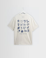 Dean - Off White Grid Sketch Graphic T-Shirt