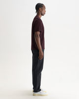 Dean - Dark Purple Textured Organic Cotton T-Shirt