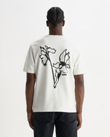 Dean - Off White And Black Painted Flower Print T-Shirt