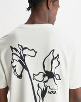 Dean - Off White And Black Painted Flower Print T-Shirt