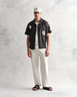 Didcot - Black Doodle Applique Short-Sleeve Shirt