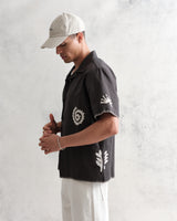 Didcot - Black Doodle Applique Short-Sleeve Shirt