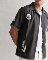 Didcot - Black Doodle Applique Short-Sleeve Shirt
