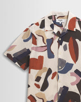 Didcot - Ecru And Multicolour Abstract Shapes Short-Sleeve Shirt