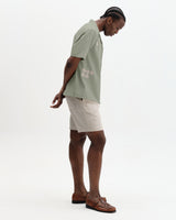 Didcot - Sage And Ecru Scribble Applique Short-Sleeve Shirt
