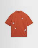 Didcot - Terracotta And Ecru Scribble Applique Short-Sleeve Shirt