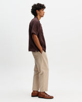 Didcot - Brown Flower Embroidered Short-Sleeve Shirt