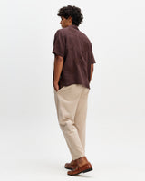 Didcot - Brown Flower Embroidered Short-Sleeve Shirt