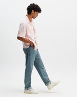 Didcot - Pink Flower Embroidered Short-Sleeve Shirt