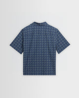 Didcot - Blue Tile Print Short-Sleeve Shirt