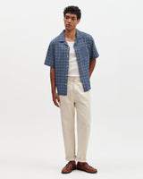 Didcot - Blue Tile Print Short-Sleeve Shirt