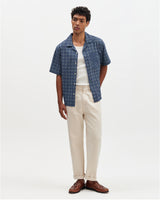 Didcot - Blue Tile Print Short-Sleeve Shirt