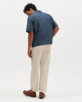 Didcot - Blue Tile Print Short-Sleeve Shirt