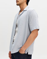 Didcot - Blue Double-Weave Seersucker Short-Sleeve Shirt