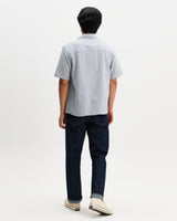 Didcot - Blue Double-Weave Seersucker Short-Sleeve Shirt