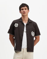Didcot - Black Doodle Applique Short-Sleeve Shirt