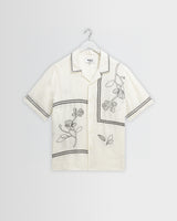 Didcot - Ecru And Navy Grid Flower Short-Sleeve Shirt