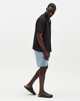 Didcot - Black Silk Linen Short-Sleeve Shirt