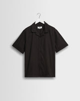 Didcot - Black Silk Linen Short-Sleeve Shirt