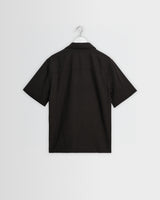Didcot - Black Silk Linen Short-Sleeve Shirt
